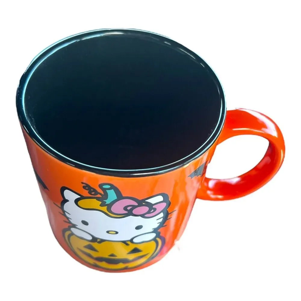 Sanrio Hello Kitty Orange Dual Sided HAPPY HALLOWEEN Mug 24 Oz NEW